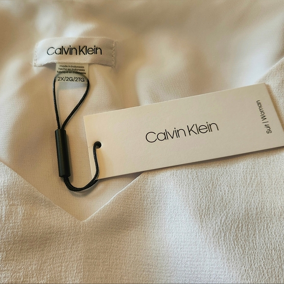 Calvin Klein White V-Neck Cami Tank Top NWT - Picture 5 of 8